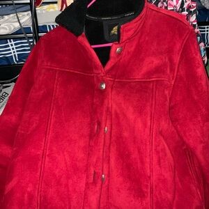 Elegant Red Women's Utility Jacket
